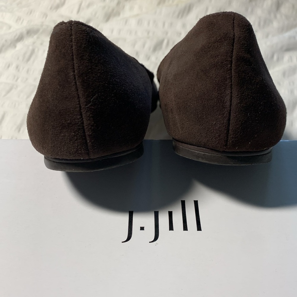 J JILL Dark Brown Suede Cutout Rounded Toe Flats - Picture 4 of 10